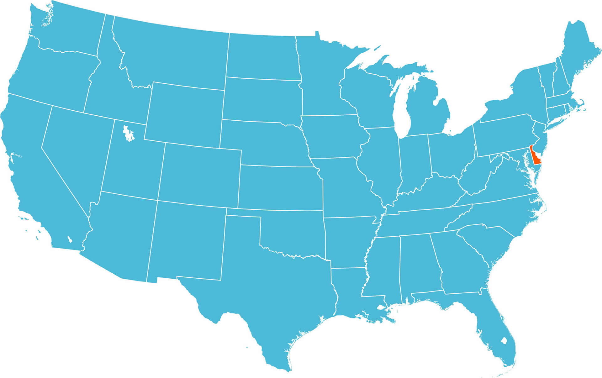 Delaware State Location Map